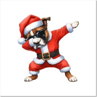 Christmas Boxer Dog Dabbing Dance Posters and Art